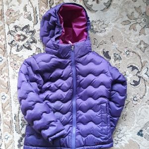 LL Bean girls purple 5-6 down jacket